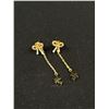 Image 2 : Lovely Gold Guilded Sterling Silver Pair of Earrings Marked 925