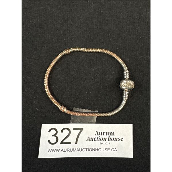 Pandora Style Silver Plated on Copper Bracelet