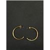 Image 6 : 3 Pairs of Gold Hoop Earrings One Pair Marked 925
