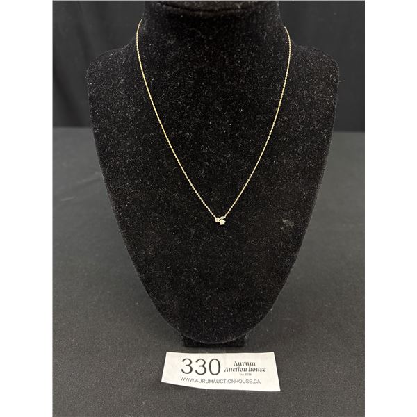 Dainty Vintage Chain w/ Australian Opal Stone Pendant Necklace Unmarked