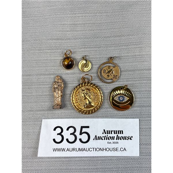 Gold Pendants + Miniature Jesus w/ Child Ornament