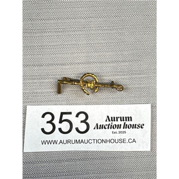Nice Victorian/Edwardian Lucky Horseshoe, Riding Crop Brooch