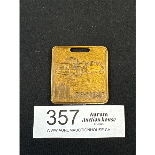 Large Heavy 'Payline' International Harvester Watch Fob