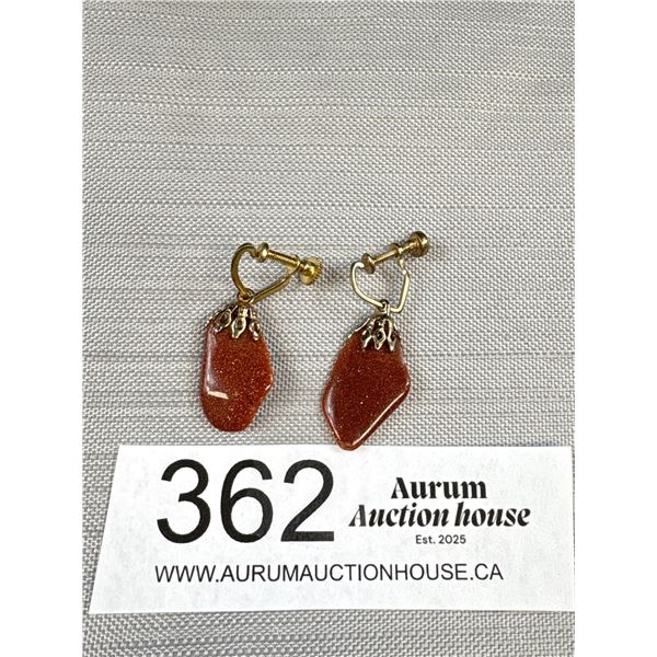 A Pair of Antique Goldstone Earrings