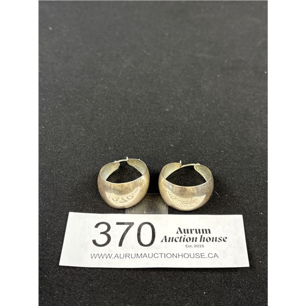 Good Pair of 3/4" Wide Sterling Earrings