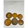 Image 3 : 6 Antique Copper Coins British Pennies + .5 Pennies