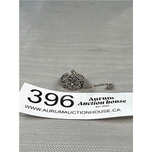 Vintage Sterling Silver w/ Tassel Open Pinky Ring