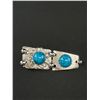 Image 2 : Silver Plated Turqouise Bracelet + Brooch