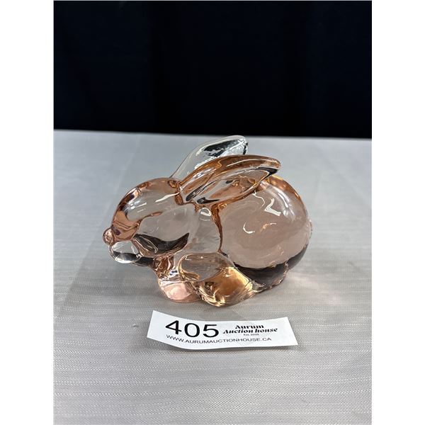 Vintage Glass Bunnt Paperweight - 5" x 3.5"