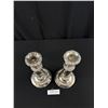 Image 2 : Antique Pair of Silver Candlesticks - 11" Tall