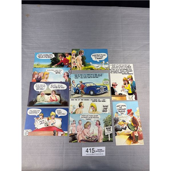 10 Vintage Humorous Adult Postcards - Printed in England
