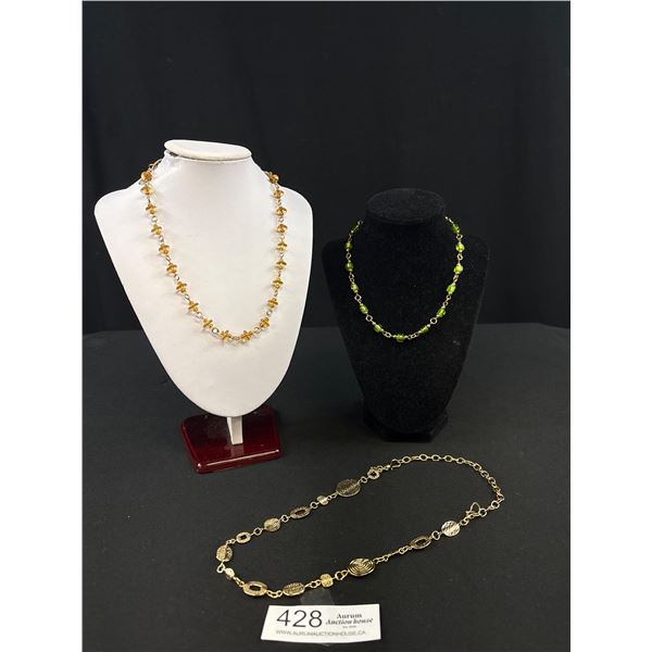 3 Quality Designer Signed Costume Necklaces