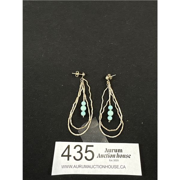 Silver Turqouise Vintage Navajo Earrings