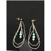 Image 2 : Silver Turqouise Vintage Navajo Earrings