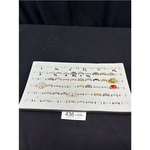 Ring Display Loaded w/ Vintage Ring Assorted Silver and Gold