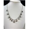 Image 2 : Vintage Genuine White Gold Plated Genuine Black Pearl Necklace Earrings