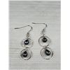 Image 3 : Vintage Genuine White Gold Plated Genuine Black Pearl Necklace Earrings