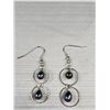 Image 4 : Vintage Genuine White Gold Plated Genuine Black Pearl Necklace Earrings