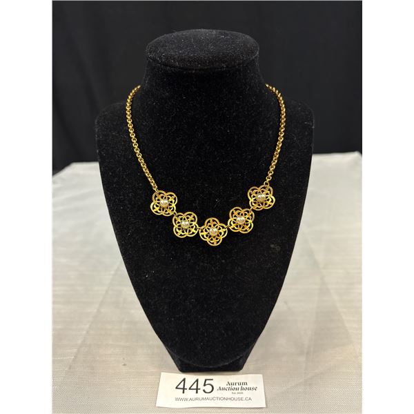Antique Victorian Gold Plated Pearl Necklace Great Condition!
