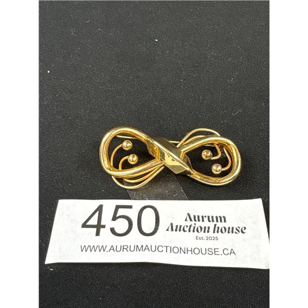 C.1940s Antique Gold Brooch Marked 12k G.F.