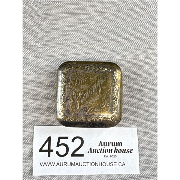 Antique Silver Box for Stamps Very Cool! C.1900s