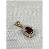 Image 2 : Vintage Gold Garnet Stone Pendant