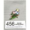 Image 1 : Gorgeous Antique C.1920s Fully Enamelled Tulip Flower Brooch Excellent!
