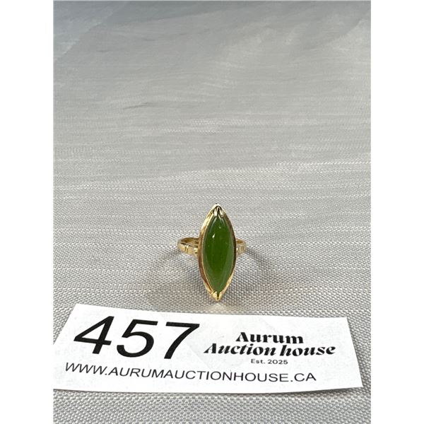 Fabulous Gold Genuine Jade Ring C.1970's
