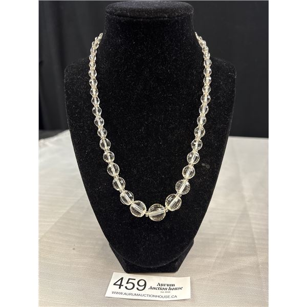 1920s Antique Faceted Crystal Necklace Oriignal Clasp Excellent Quality!