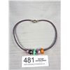 Image 2 : Pandora ALE  Leather Bracelet w/ 5 Murano Glass Charms