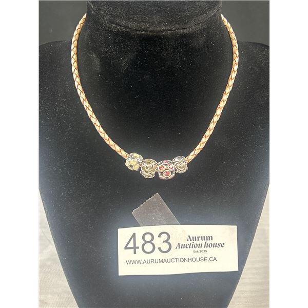 Pandora ALE Leather Bracelet w/ 4 Charms