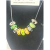 Image 2 : Pandora ALE Leather Cord Necklace w/ 9 Murano Glass Charms