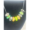 Image 3 : Pandora ALE Leather Cord Necklace w/ 9 Murano Glass Charms