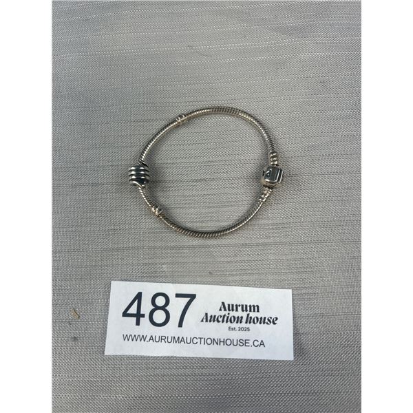 Pandora ALE Snake Chain Bracelet (6" Open) w/ Snake Charm