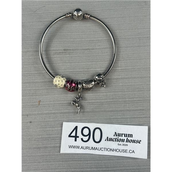 Pandora ALE Bracelet (2.5" Diameter) w/ Mom, Family and Christmas Charms