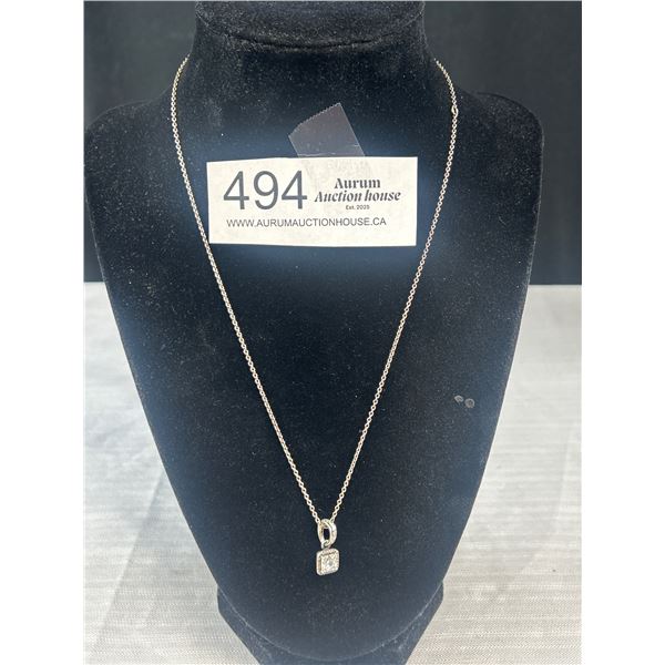 Pandora ALE Necklace (18") w/ Crystal Charm