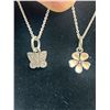 Image 2 : Pandora ALE Necklace (17.5") w/ Butterfly and Flower Charms