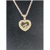 Image 2 : Pandora ALE Floating Charm Heart Locket w/ "N" Charm and Crystals On One Side (17.25")