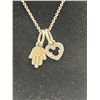 Image 2 : Pandora ALE Necklace (17.5") w/ Disney Mickey Heart and Hamsa Hand Charms