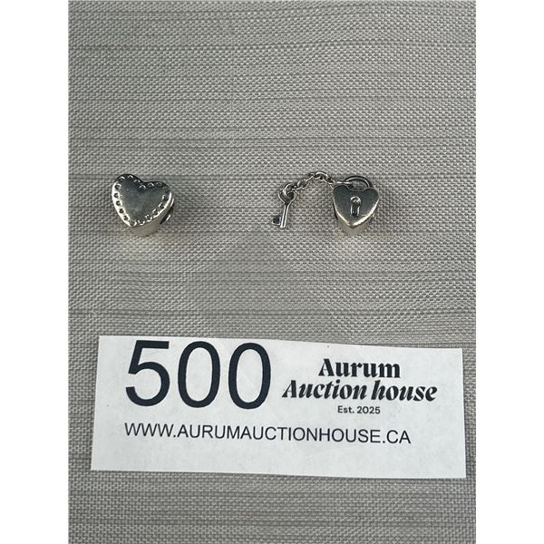 Pandora ALE Engagement Ring in Heart Box Charm and Heart Lock and Key Charm