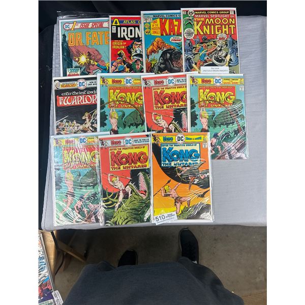 Lot of 11 25 Cent Comics #1 Issue Dr. Fate on Board in bags