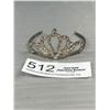 Image 1 : Vintage Silver w/Rhinestones Tiara/Crown for Baby or Doll