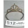 Image 2 : Vintage Silver w/Rhinestones Tiara/Crown for Baby or Doll