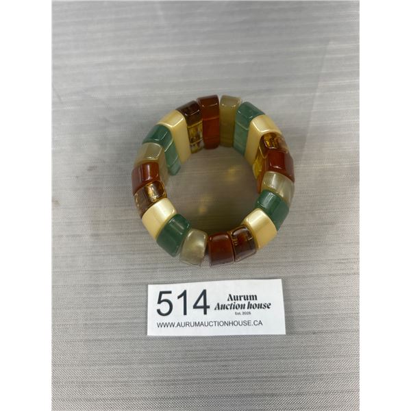 Vintage Celluloid or Lucite Stretch Bracelet