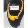 Image 2 : Amber Coloured Celluloidor Lucite Beads Necklace