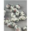 Image 2 : Nice Lot of Handpainted Porcelain Beads and 3 Venetian Glass Pendants
