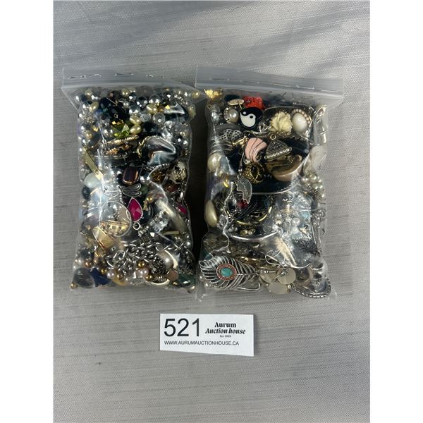 2 Small Bags of Various Jewelry and Parts