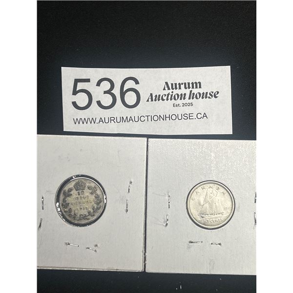 1933 & 1937 Canadian Silver Dimes