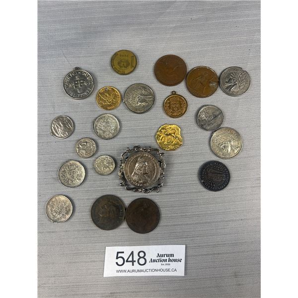 Collectible Lot of World Coins & Tokens