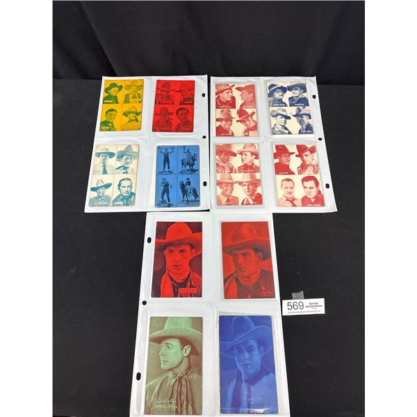 Lot of 15 1920;s Cowboy Exhibit Cards Postcards Silent Movies